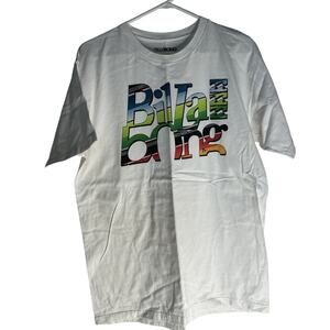 Vintage Billabong Surfing Skating Center Logo T-Shirt White Colorful Size Large